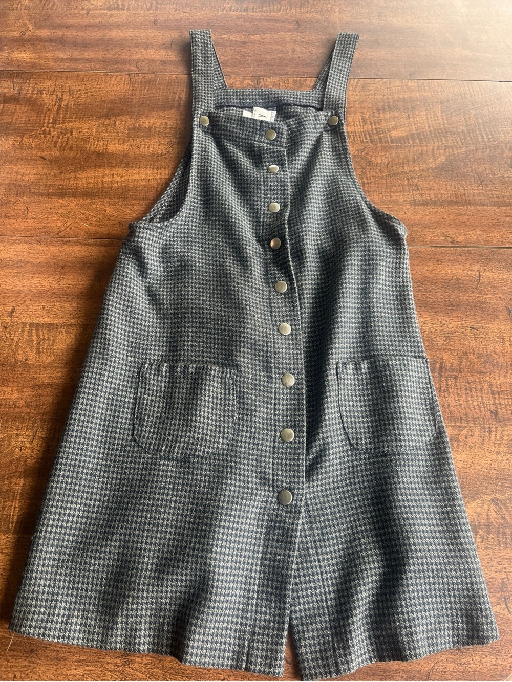 Vintage A. Byer USA Plaid Pinafore Overall Dress Grunge Dark Academia Size 7